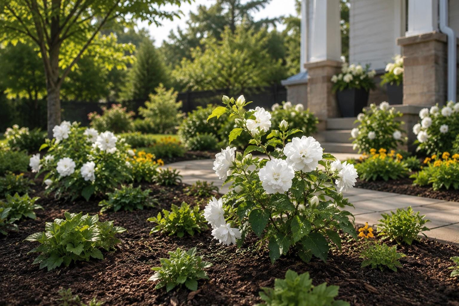 White Hibiscus Seeds - Double Bloom Variety for Summer Gardens - Hibiscus rosa-sinensis, Tropical Flowering Shrub, Pollinator Attracting