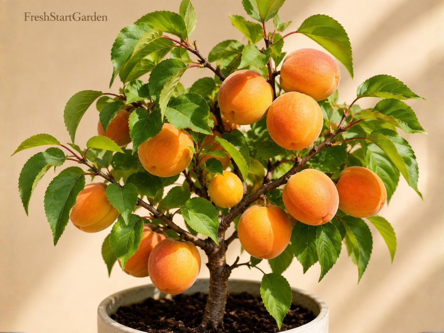 Tibetan Apricot Tree Live Plant | Self-Pollinating Fruit Tree | Edible Yellow-Orange Fruit | Prunus armeniaca | Zones 5-8