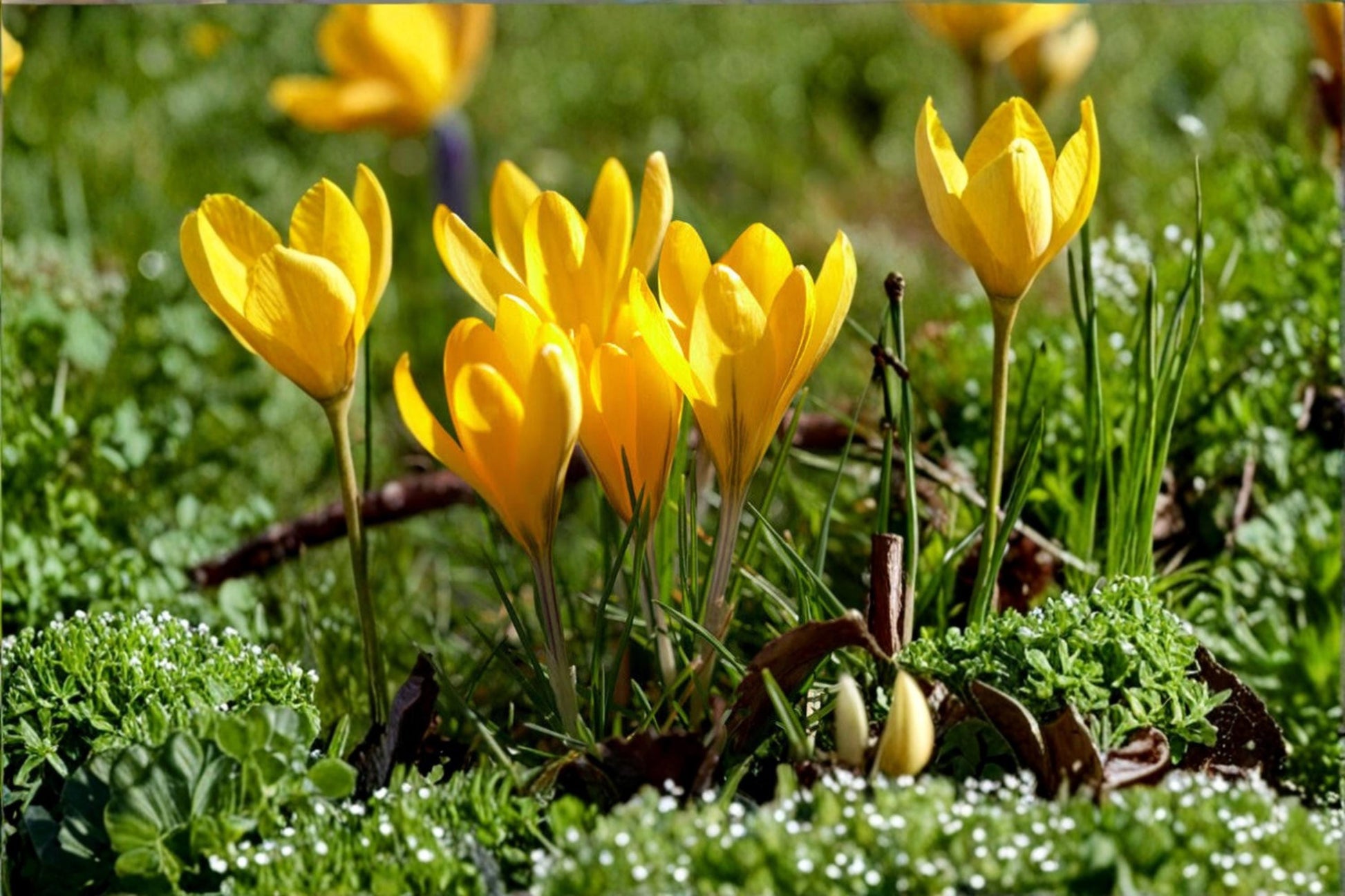 Golden Yellow Crocus Bulb – Crocus vernus Spring Flowering Bulb for Garden Beds & Borders