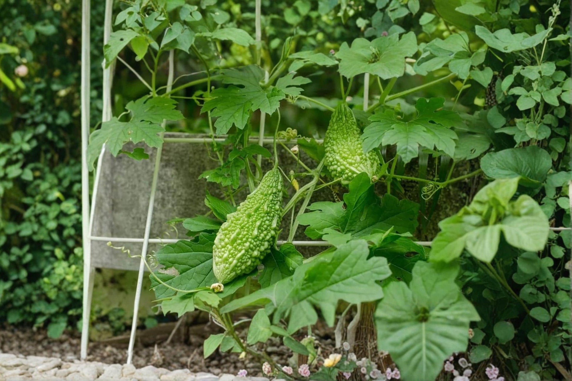 Green Bitter Gourd Seeds – Momordica charantia Climbing Vegetable Vine for Garden, Trellis & Raised Beds