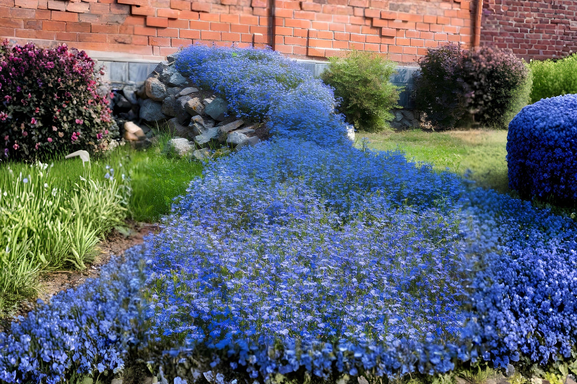 Blue Carpet Lobelia Seeds – 100 Pack, Compact Annual Flower with Bright Blue Blooms, Lobelia erinus for Containers, Borders & Ground Cover