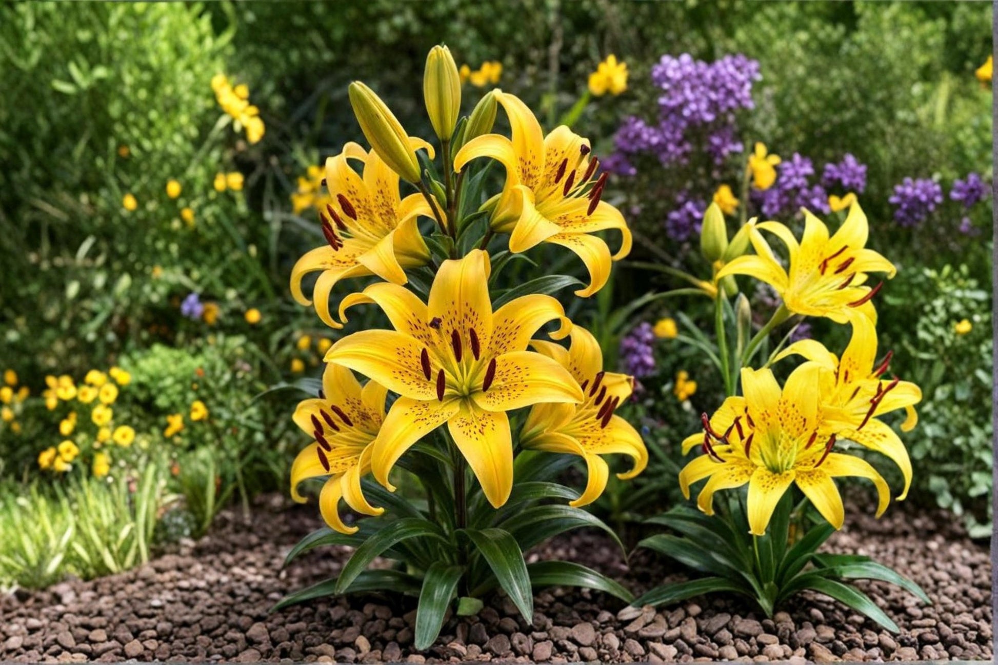 Alsek Hybrid Lily Bulbs – Yellow Asiatic Perennial Flowering Bulbs for Garden, Borders & Containers