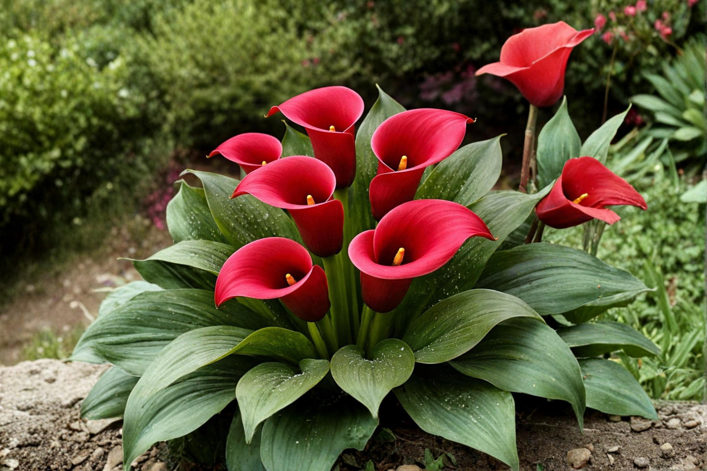 Red Calla Lily Rhizomes – Zantedeschia Premium Red Flower Bulbs for Garden, Border, Container Planting