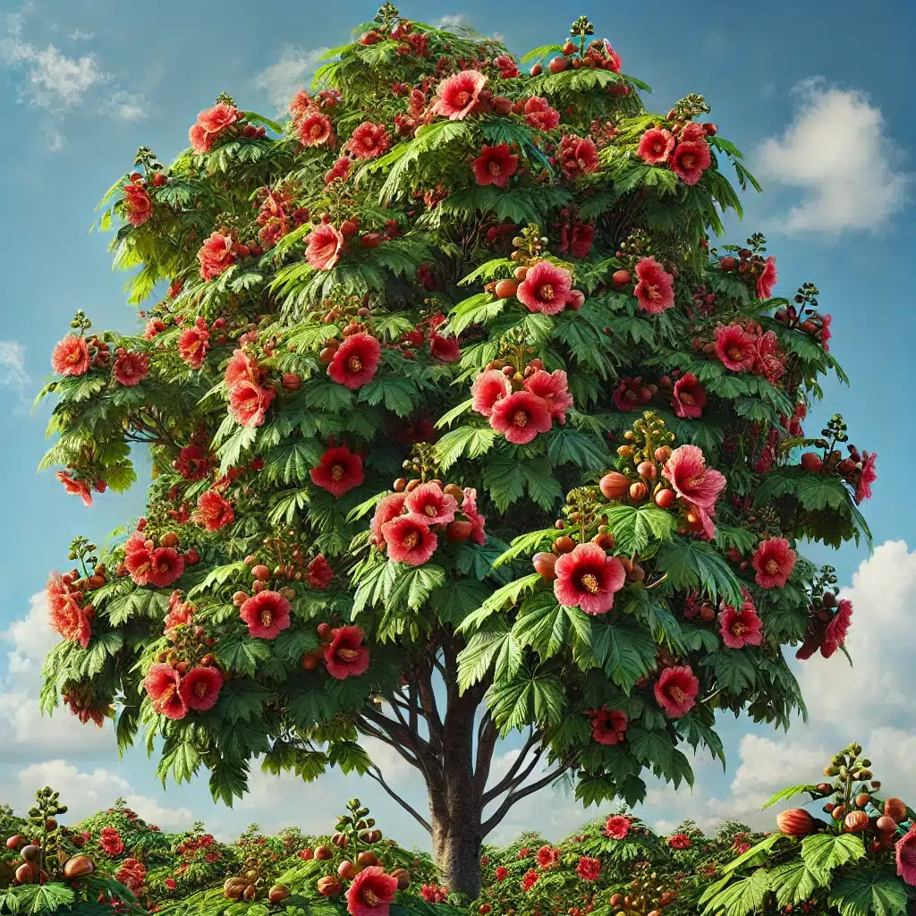 Portia Tree Starter Plant - Thespesia grandiflora, Tropical Flowering Tree, Pink Mauve Flowers, 12-24 Inches, Garden Ornamental Tree