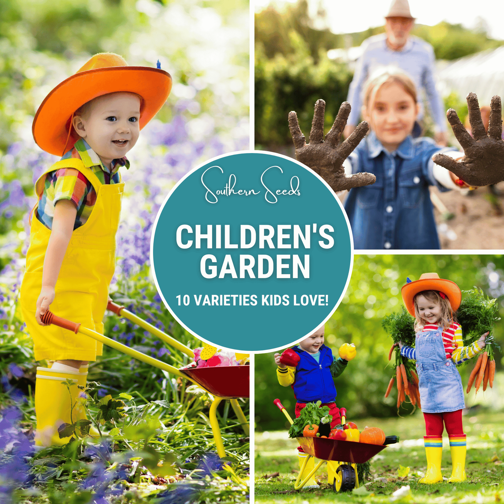 Kids Garden Seed Collection – 10 Varieties for Kids, Easy-to-Grow, Fast Sprouting, Fun Vegetables & Flowers, Educational Gardening Kit