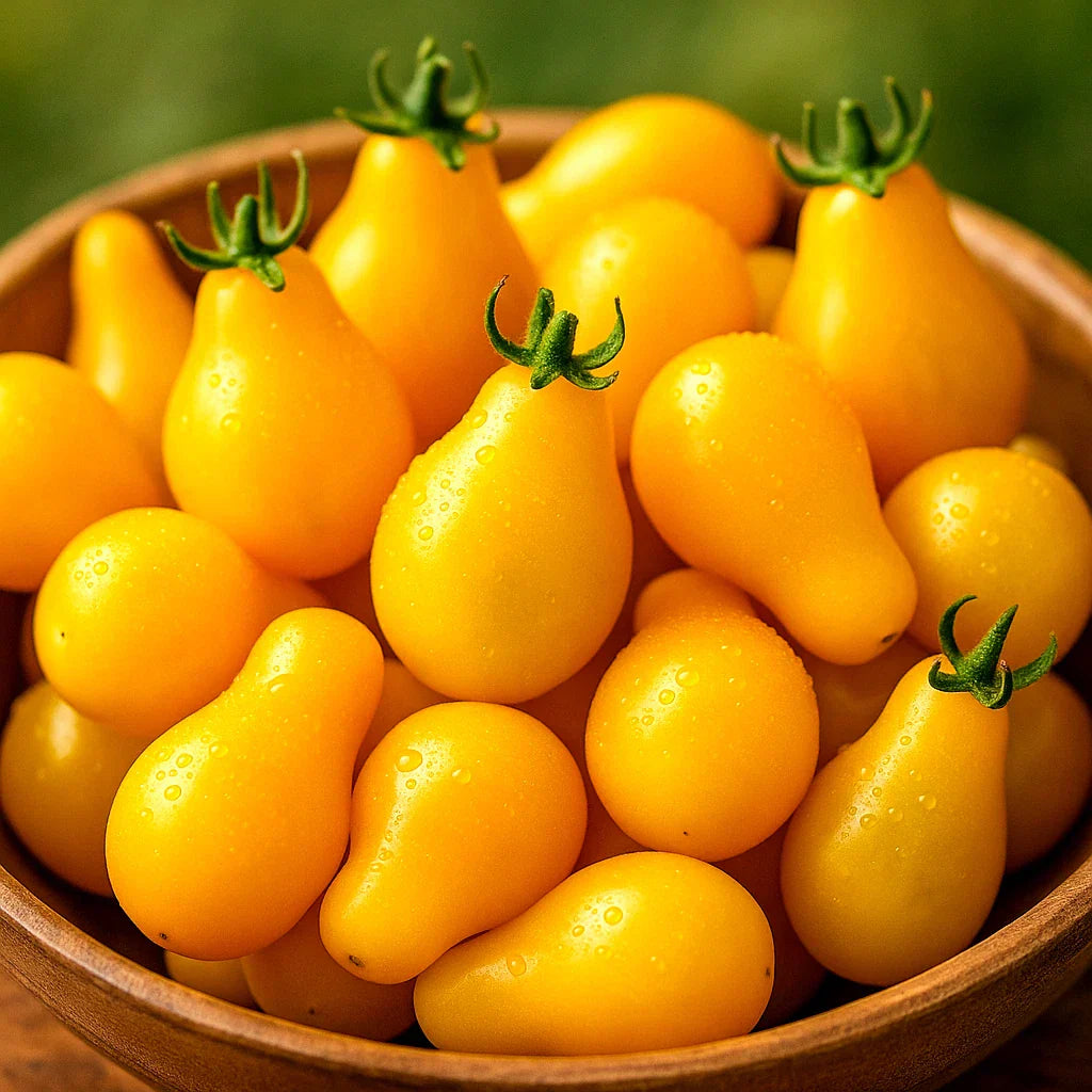 Yellow Pear Tomato Seeds - 30+ Heirloom Non-GMO Sweet Low-Acid Variety for Home Gardens