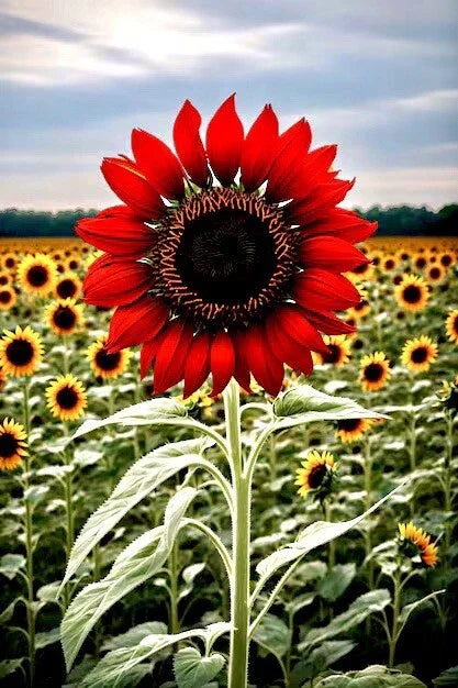 Red Sunflower Seeds | Non-GMO Heirloom Flower Seeds | Tall Helianthus annuus for Gardens & Cut Flowers