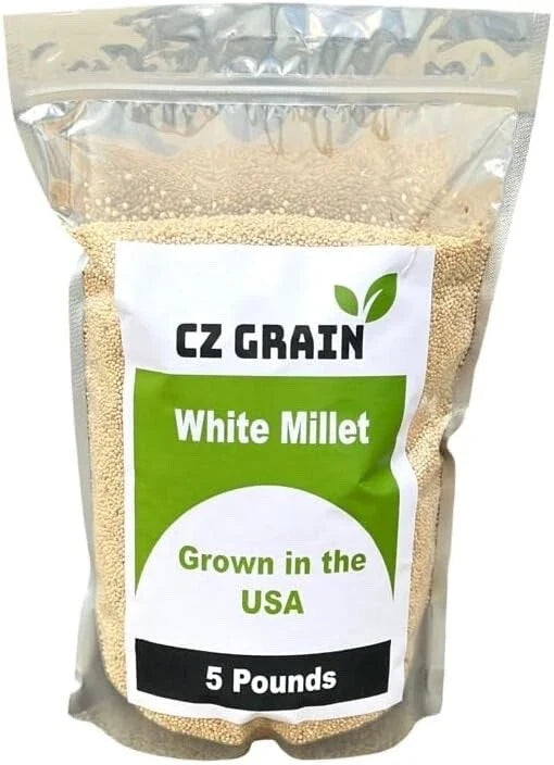 Premium White Millet Seeds 5lb Bulk Bird Feed for Wild Birds, Panicum Miliaceum, Birdseed, Wildlife Garden Seeds