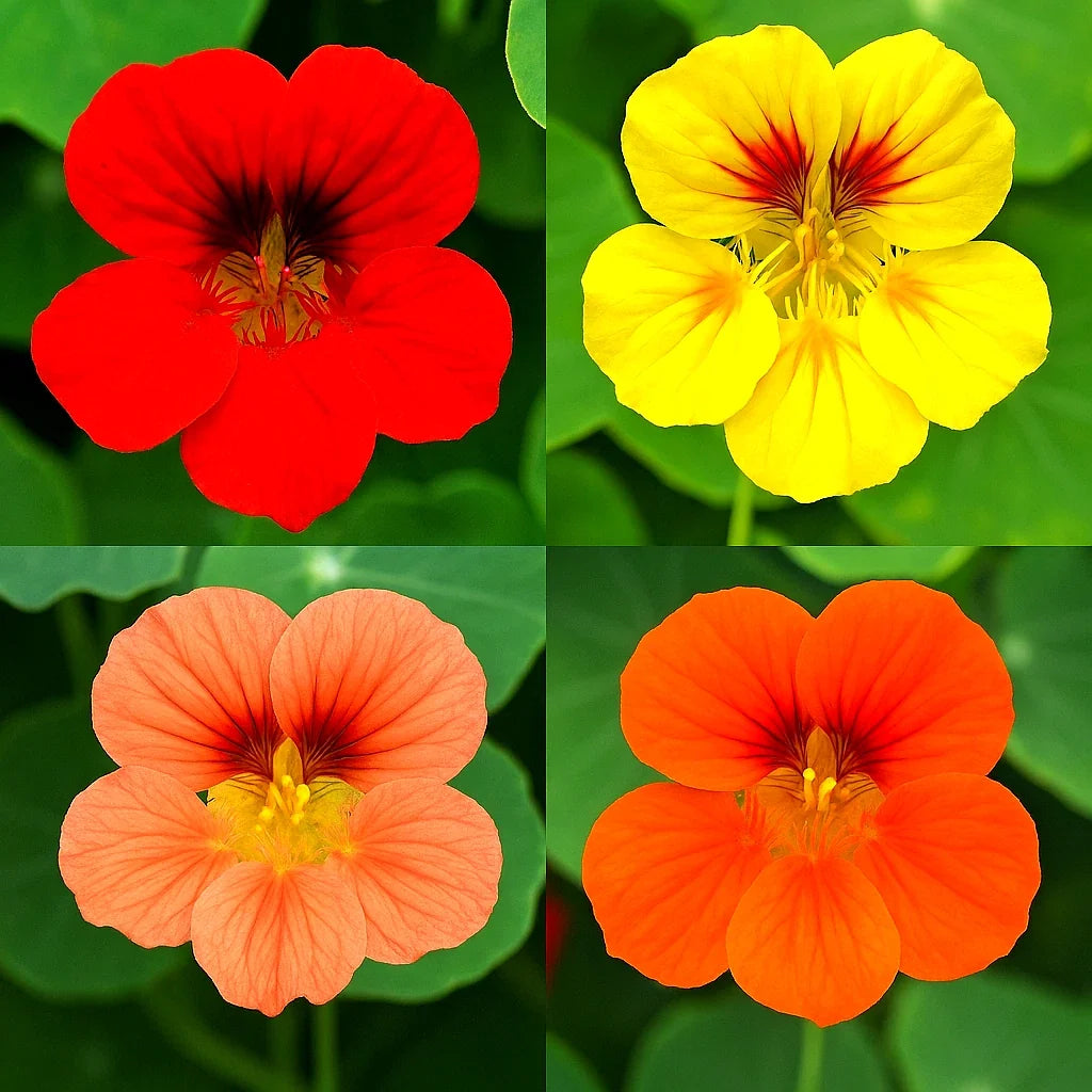 Nasturtium Seeds - Dwarf Mix Flower Seeds for Containers & Gardens - Tropaeolum majus, Drought & Shade Tolerant