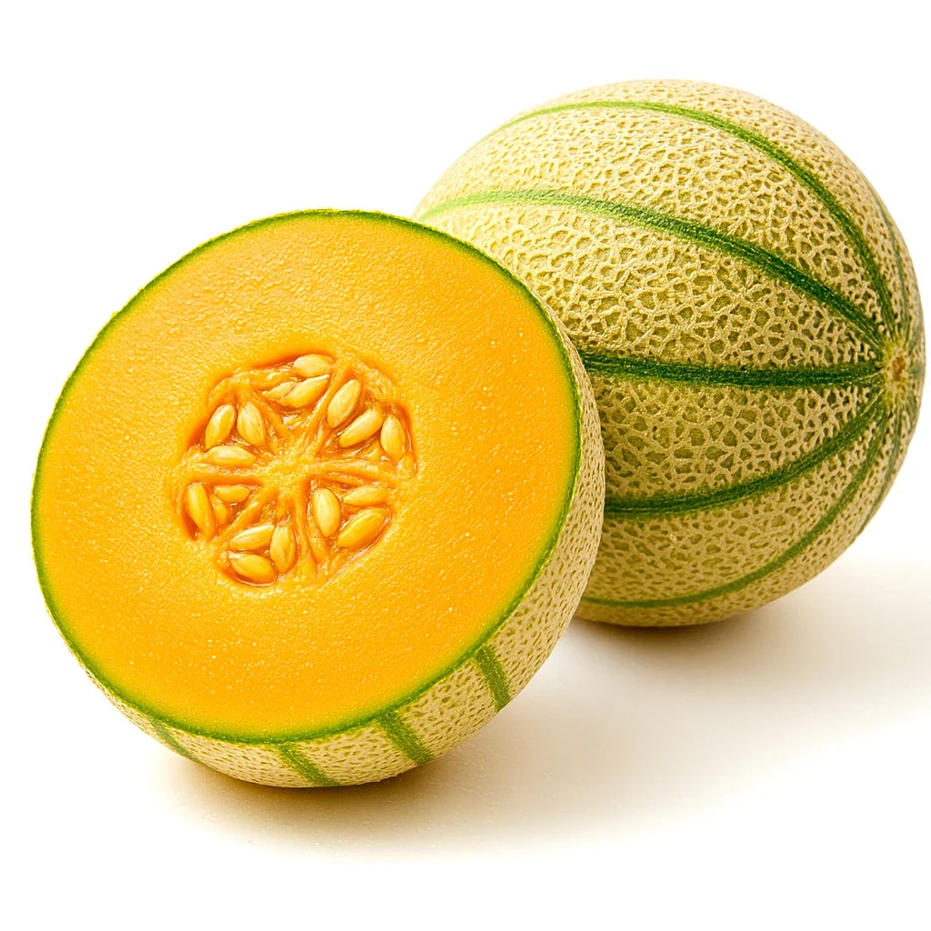 Honey Rock Cantaloupe Seeds – Heirloom Non-GMO Cucumis melo, Juicy, Sweet, Vining Melon Seeds for Home Garden or Container Cultivation