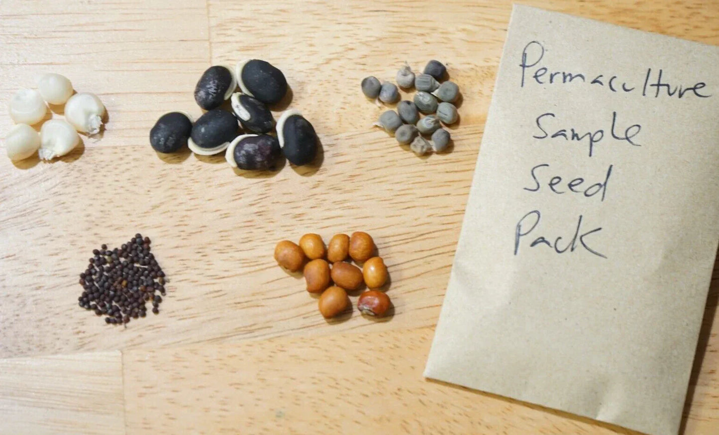 Permaculture Seed Sample Pack - 5 Heirloom Vegetable Varieties - Organic Non-GMO Seeds