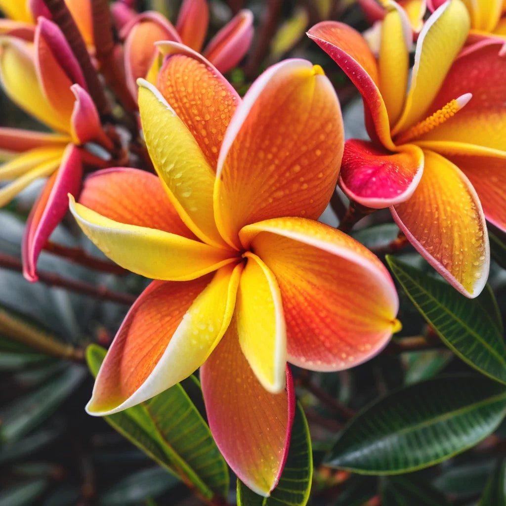 Plumeria Seeds - 5 Bright Orange Tropical Flowers - Hawaiian Fragrant Perennial Plants - Plumeria rubra