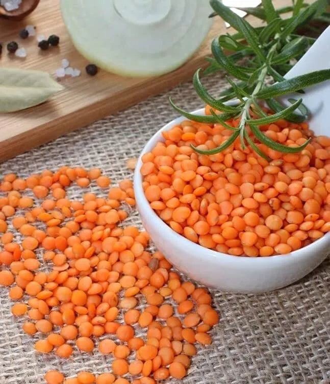 Organic Red Lentil Seeds - Lens culinaris, Non-GMO, Home Garden Planting, High-Yield, Full Sun, Bushy Growth, 50 Seeds