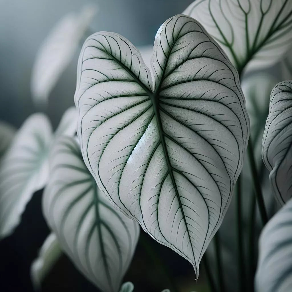 Snow White Caladium Bulbs - 2 Pack | Perennial Elephant Ears, Fancy Foliage