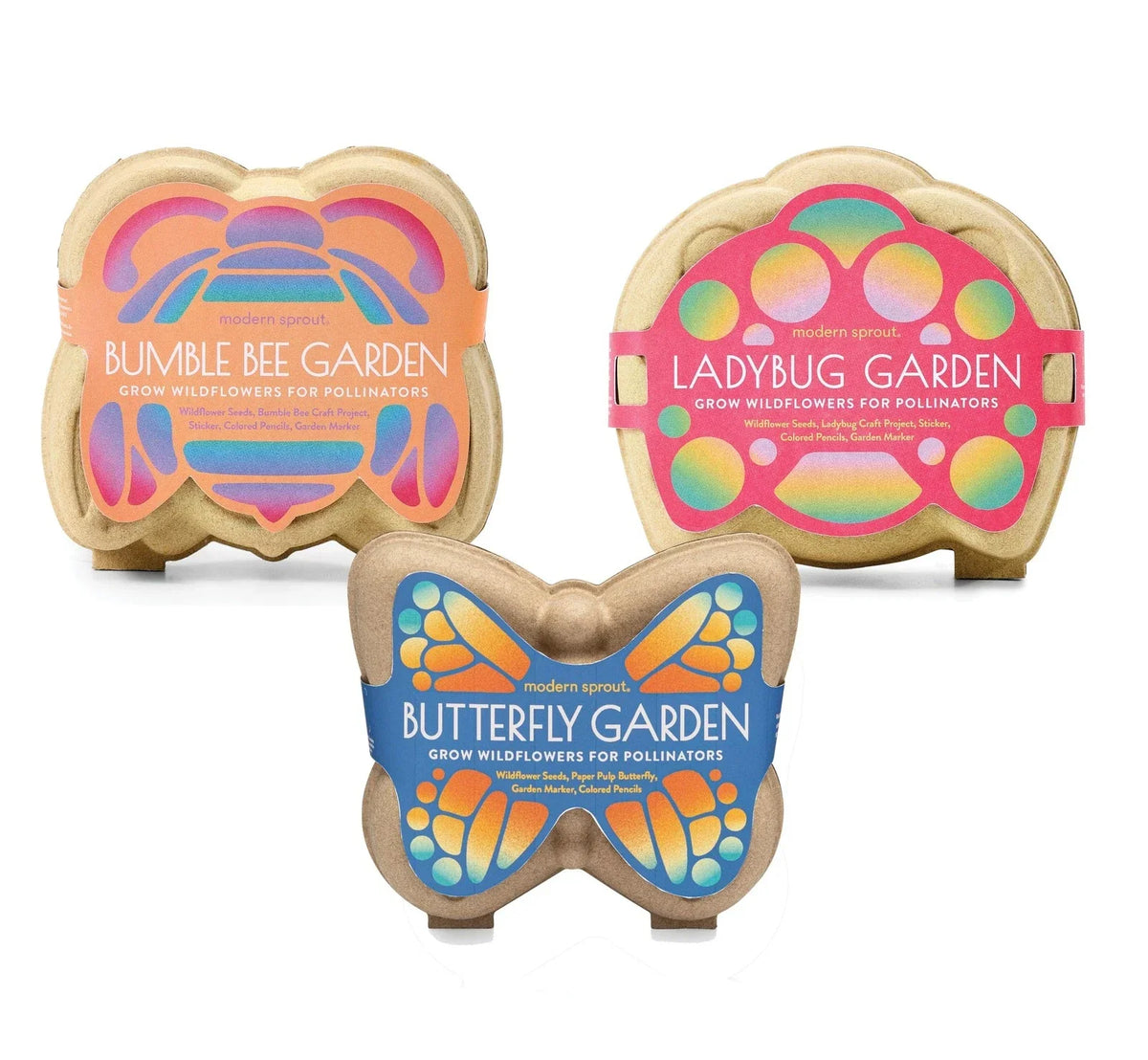 Curious Critters Garden Activity Kit 3-Pack Mixed Wildflower Seeds for Kids & Beginners