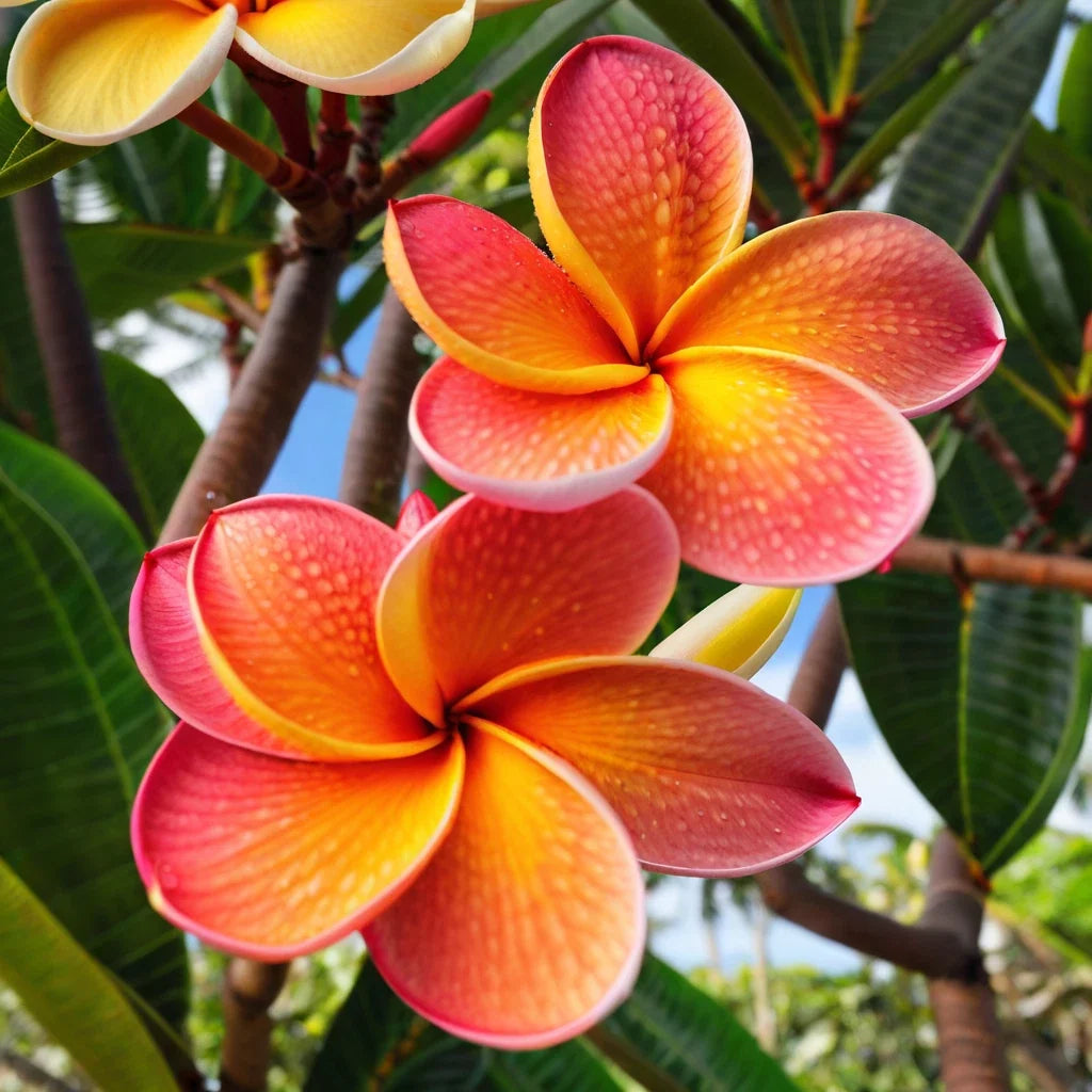 Orange Salmon Plumeria Seeds - 5 Hawaiian Tropical Perennial Flowers - Plumeria rubra for Garden & Landscaping