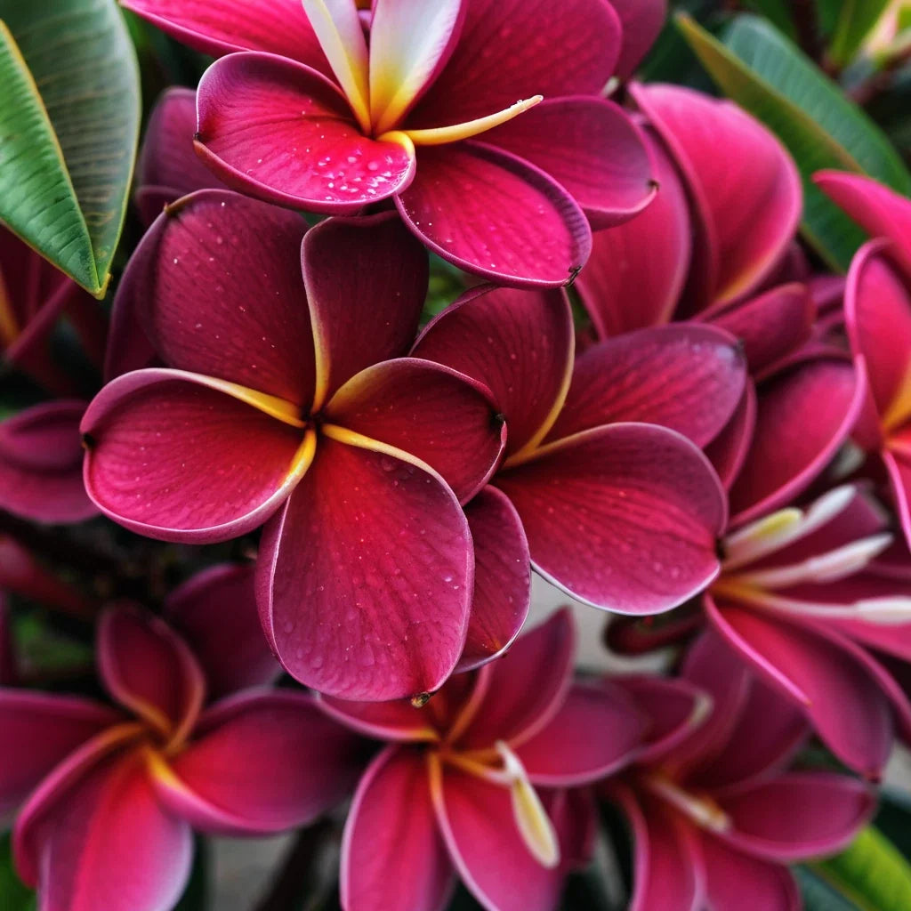 Maroon Plumeria Seeds - 5 Perennial Hawaiian Flower Plants - Plumeria rubra - Tropical Garden, Fragrant Flowers