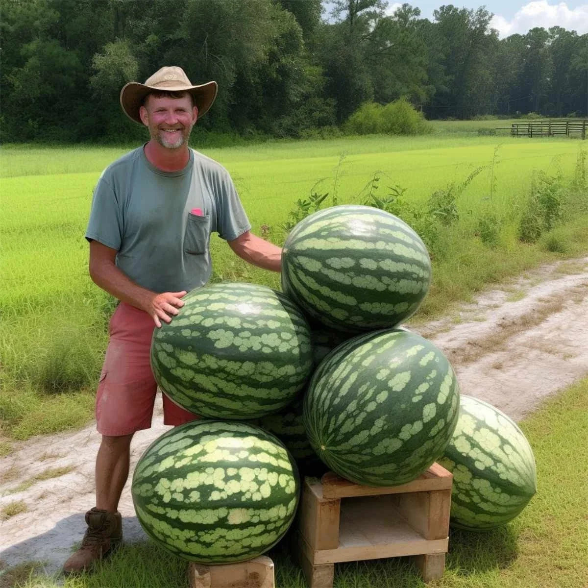 Florida Giant Watermelon Seeds - Heirloom Organic Non-GMO Citrullus lanatus, Large Juicy Watermelons, 12 Pack