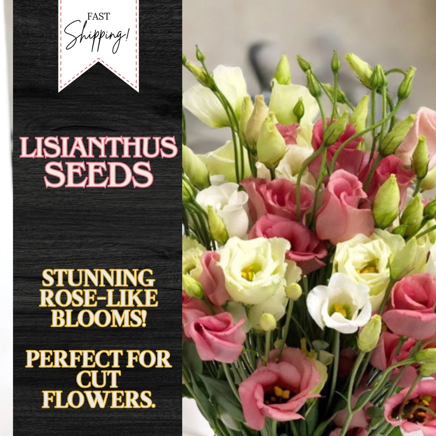 Lisianthus Seeds - 100 Non-GMO Heirloom Flower Seeds - Eustoma grandiflorum for Garden, Cut Flowers, Borders