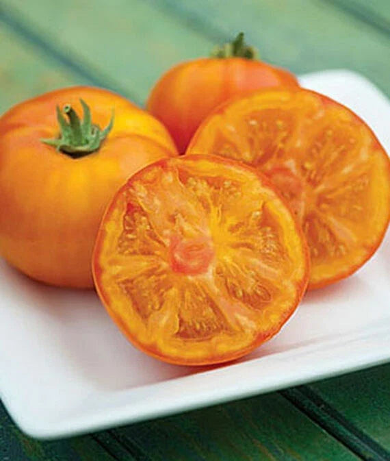 Orange Beefsteak Tomato Seeds – Non-GMO Heirloom Solanum lycopersicum, Juicy Large Fruits, Perfect for Salads & Sauces
