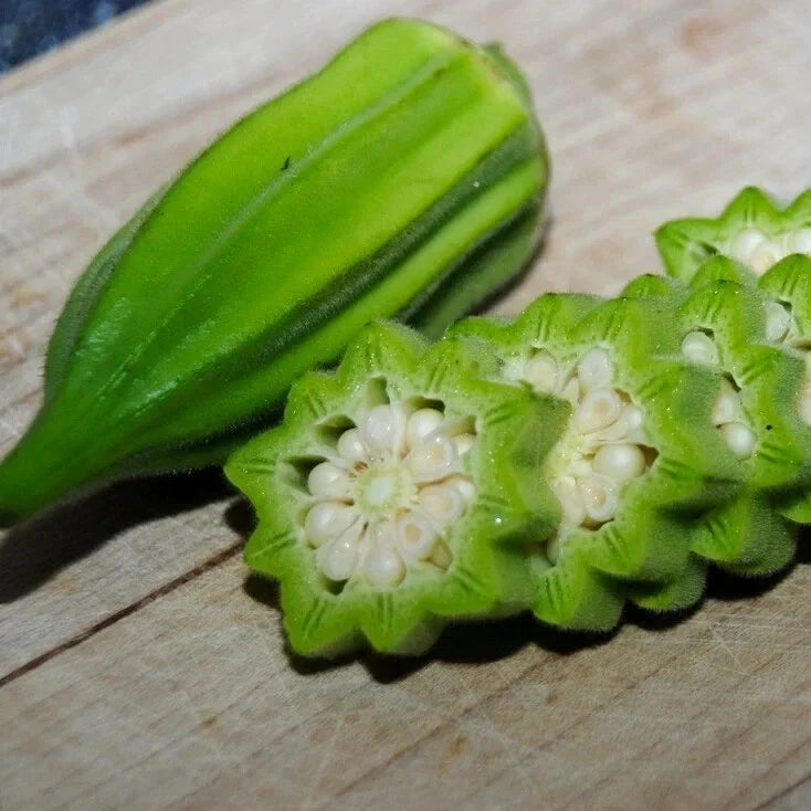 Star of David Okra Seeds - Non-GMO Heirloom Abelmoschus esculentus, 40 Seeds for Home Garden, Warm Climate, Full Sun, USA Seller