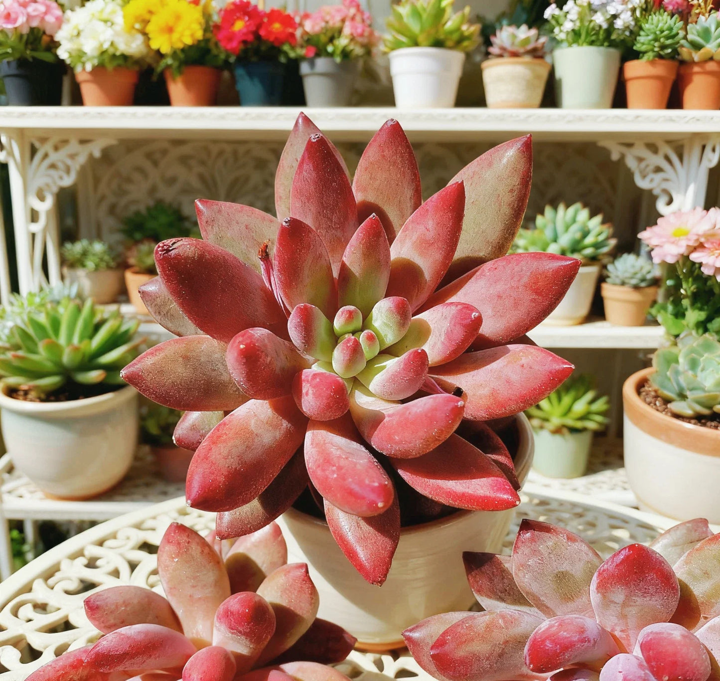 Echeveria Cherry Rare Succulent Plant - Bare Root, Rosette, Easy Care, Drought Tolerant, Indoor Outdoor, Scientific Name: Echeveria 'Cherry'