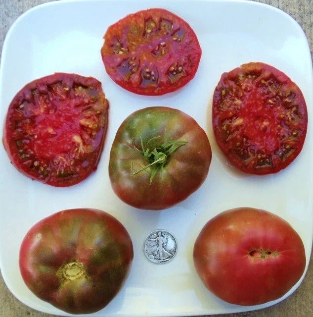 Black Krim Tomato Seeds - Heirloom Purple Variety, Organic, Non-GMO, 25 Seeds for Home Garden, Rich Flavor, Dark Purple Tomatoes