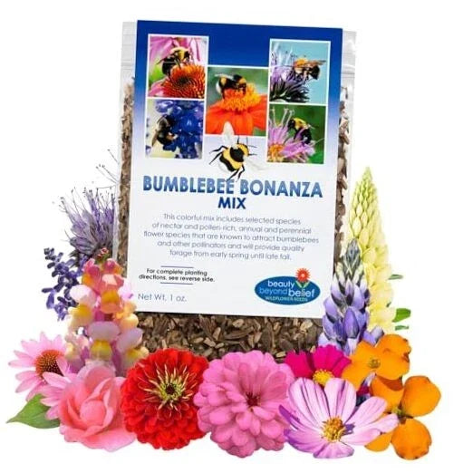 Bumblebee Bonanza Wildflower Seeds 1oz - Open-Pollinated Mix for Pollinators & Native Gardens