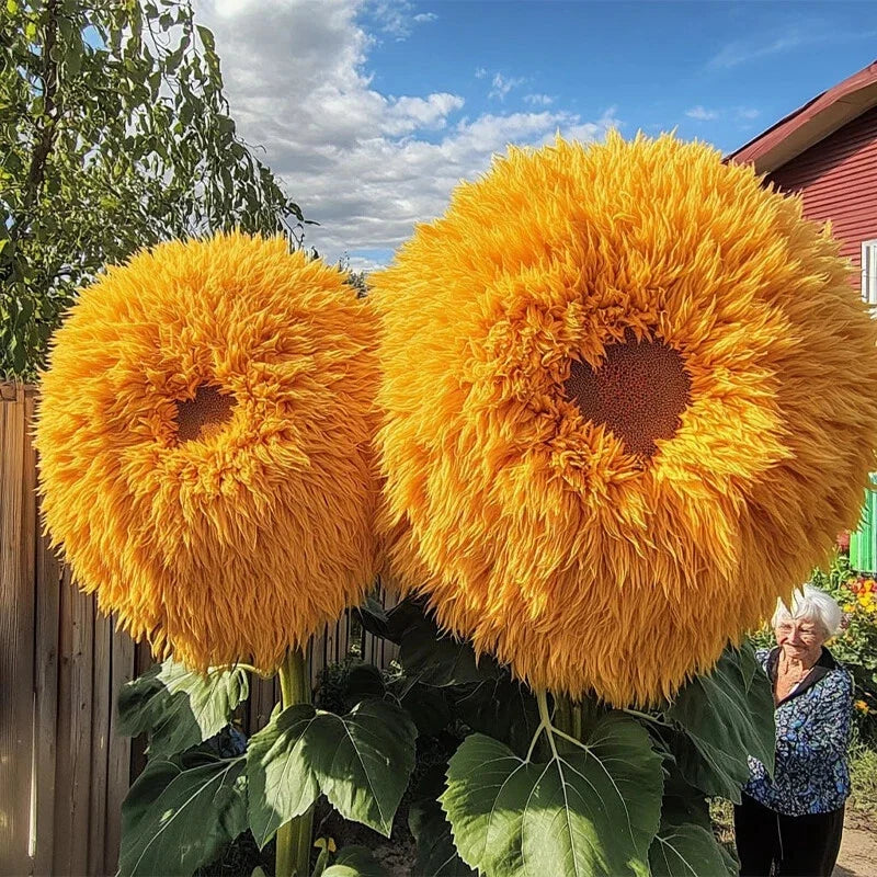 Giant Teddy Bear Sunflower Seeds 50pcs | Bright Yellow Double Blooms Helianthus annuus | Easy Grow Garden Flowers