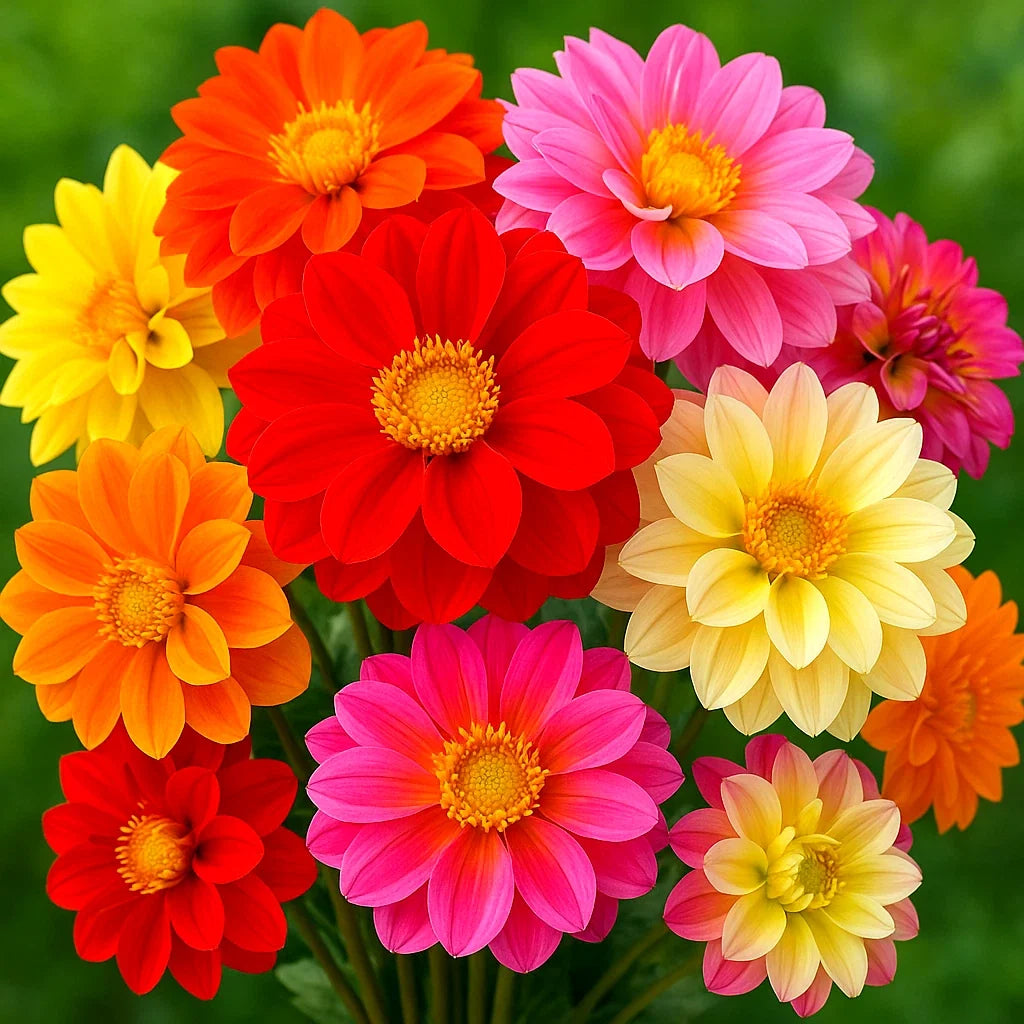 Dahlia Seeds - 100 Rare Dwarf Autumn Mix for Containers - Large Vibrant Flowers - Dahlia pinnata Annual Plant