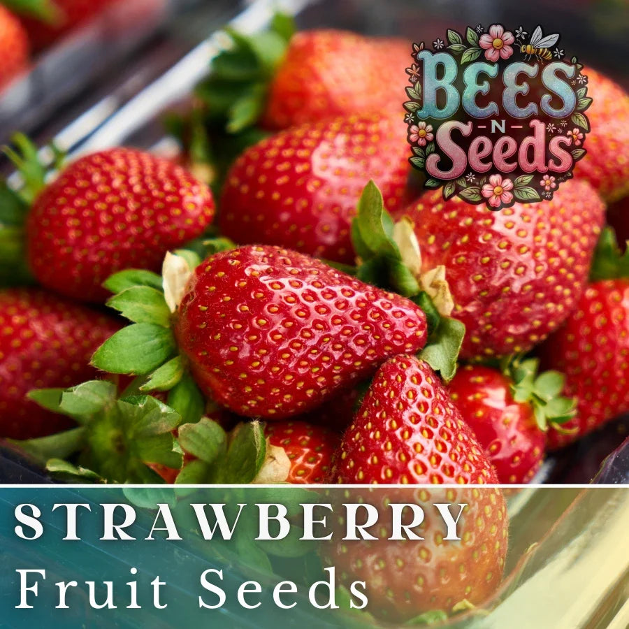 Crimson Treat Strawberry Seeds - Non-GMO Fragaria × ananassa, 150 Pack, Juicy Red Fruit, Easy to Grow, Perfect for Gardens & Containers