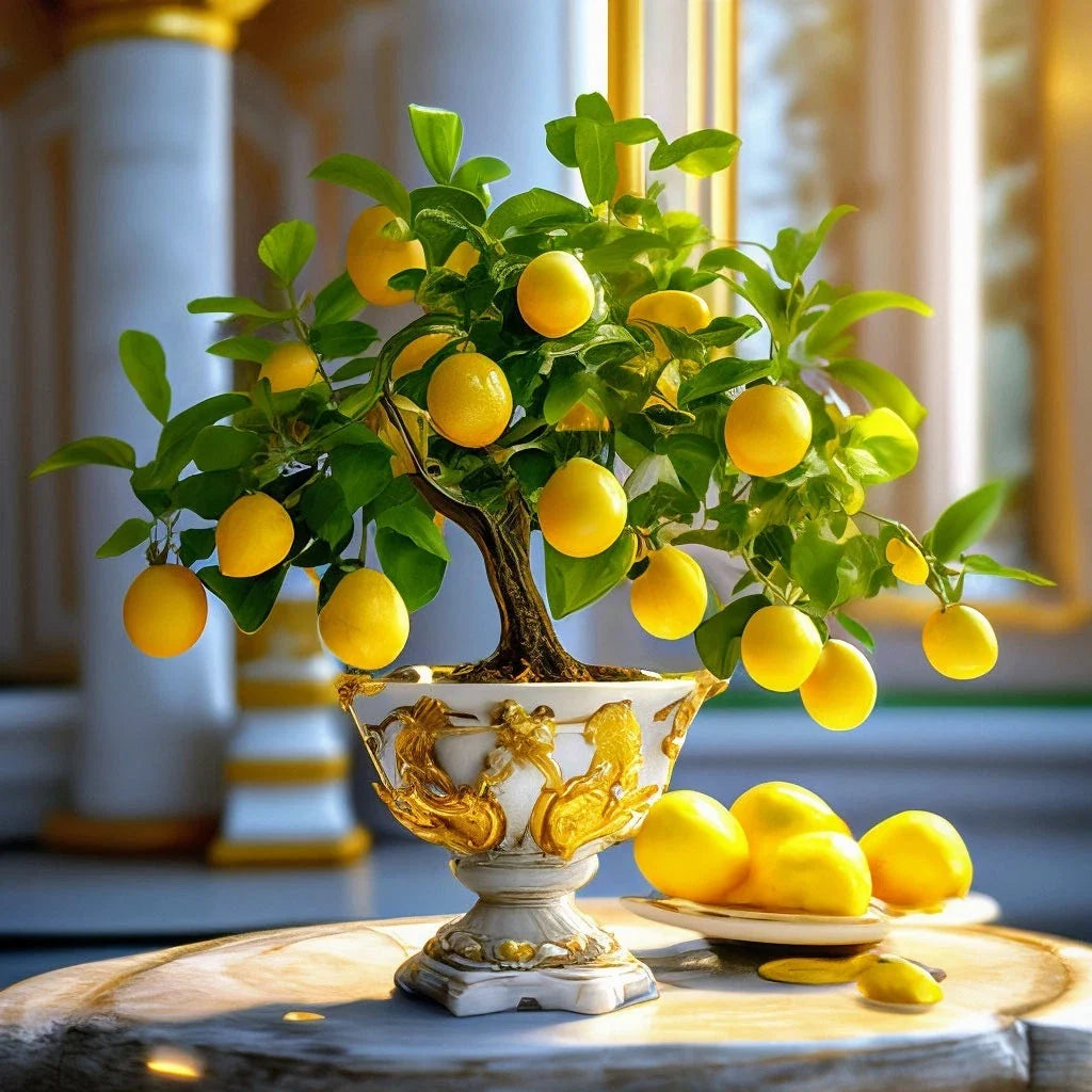 Bonsai Lemon Tree - Live Mature Citrus limon Fruit Plant - Organic Indoor/Outdoor Small Tree