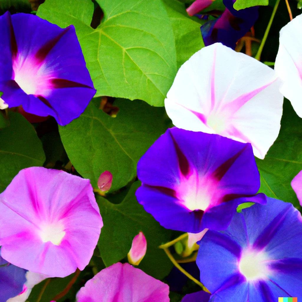 Morning Glory Vine Seeds - 100+ Mixed Colors, Heirloom, Non-GMO, Ipomoea Flower Mix for Climbing Vines and Garden Brightening