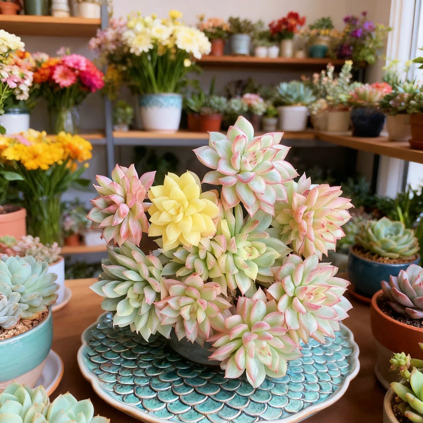 Echeveria Mebina Variegata Succulent Plant - Rare Variegated Bare Root 2-3 Inches