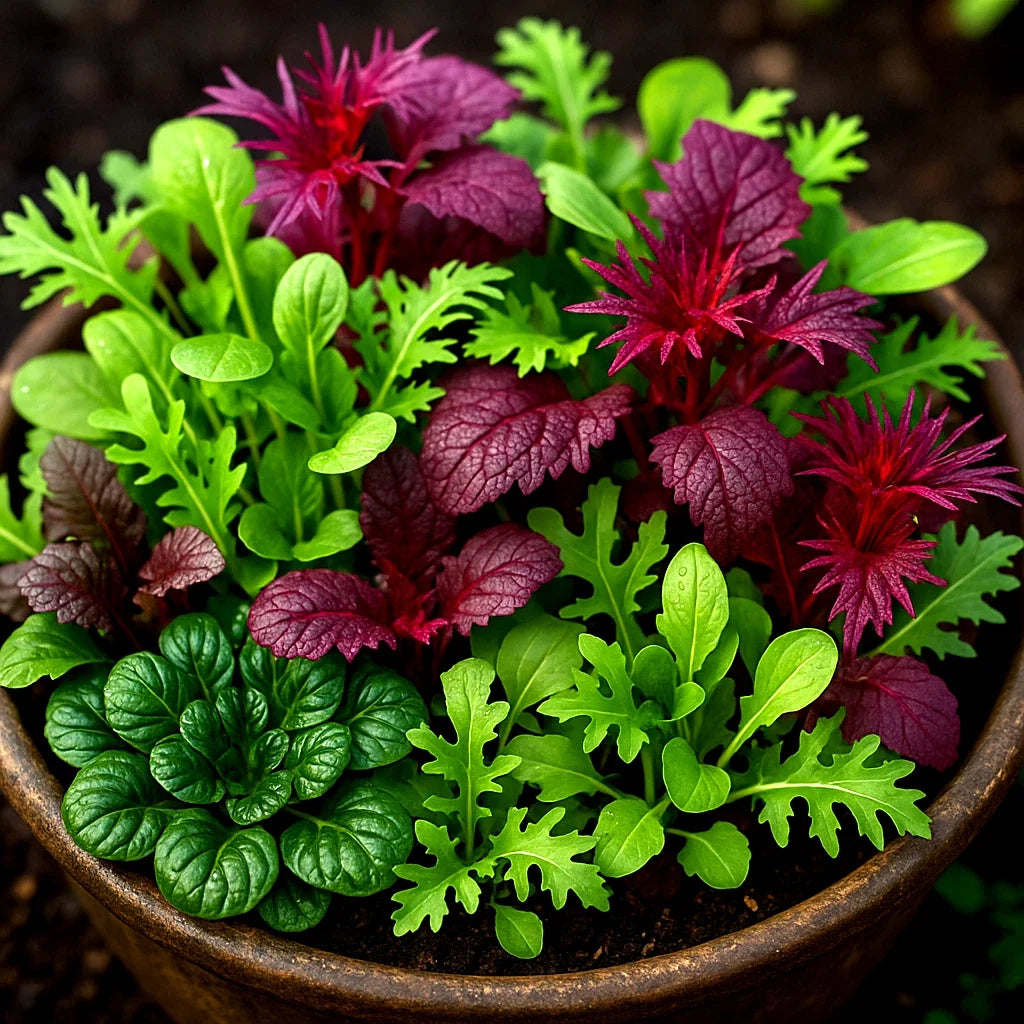 Asian Greens Mix Seeds - Microgreens & Baby Leaf - Non-GMO Brassica spp. - Indoor & Outdoor Gardening