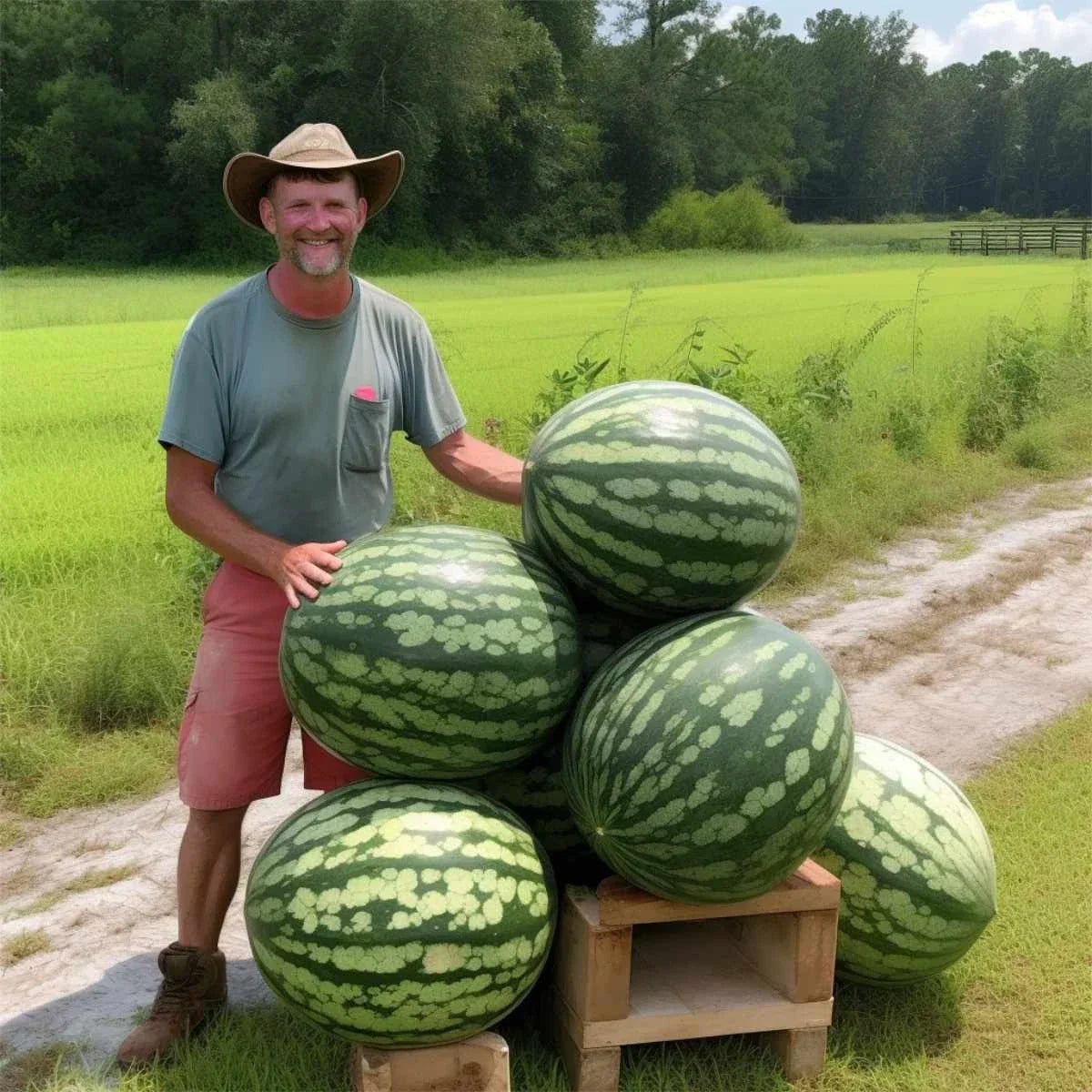 Florida Giant Watermelon Seeds - 24 Organic Heirloom Non-GMO Seeds Citrullus lanatus