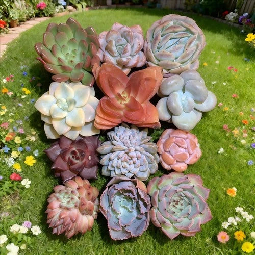 Mixed Succulent Plants Assortment 12 pcs - Bare Root Soilless Succulents for Home Decor and DIY