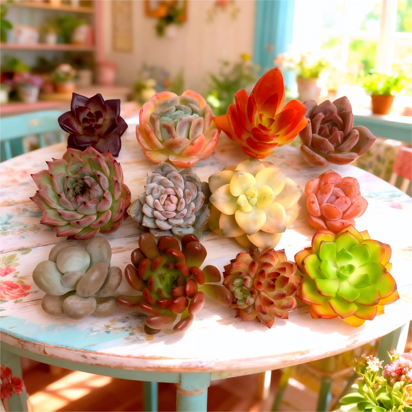 Echeveria Succulent Cuttings Combo – 12 Assorted Unrooted Echeveria Propagation Plants for Garden & Container