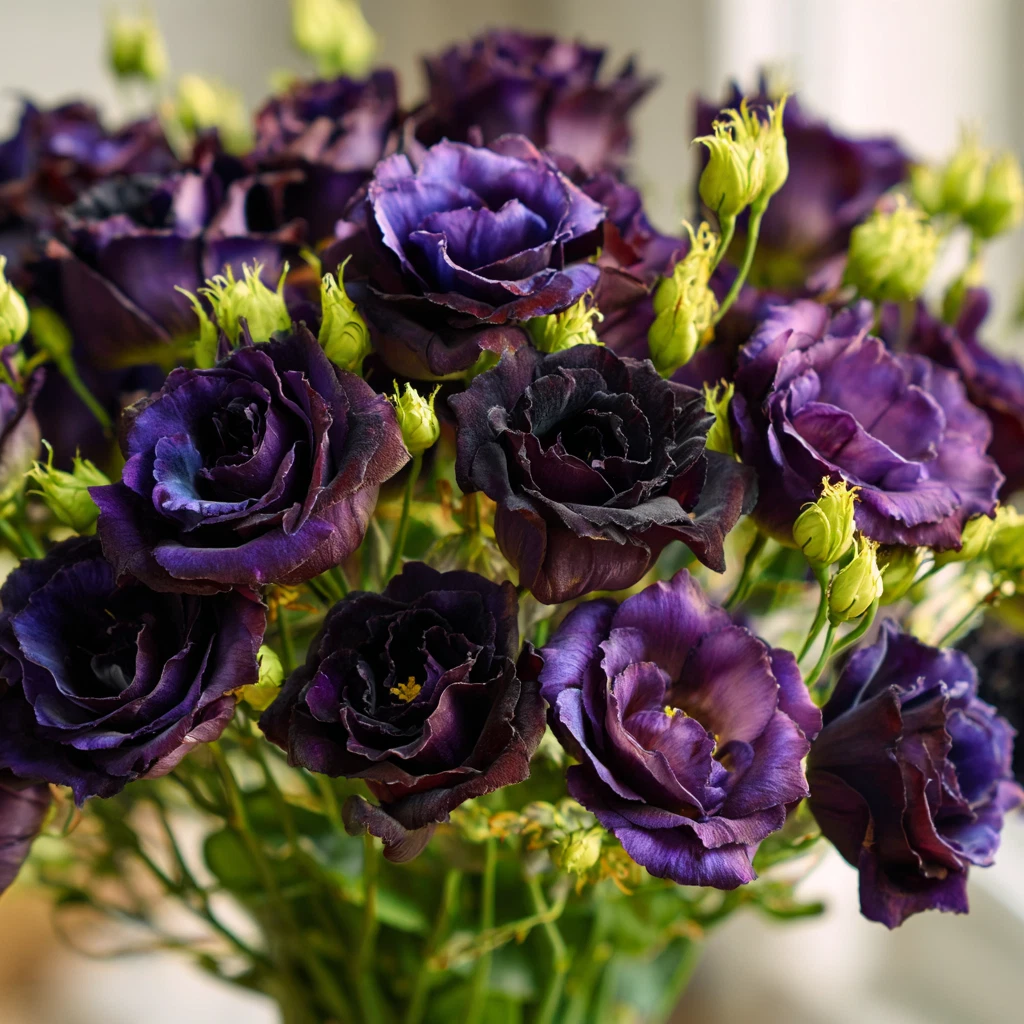 Black Pearl Lisianthus Seeds – 25 Count, Dark Purple Eustoma Flower Seeds for Garden & Cut Flowers, Eustoma grandiflorum